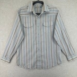 Vtg Roper Womens XL Long Sleeve Western Pearl Snap Button Up Shirt Striped